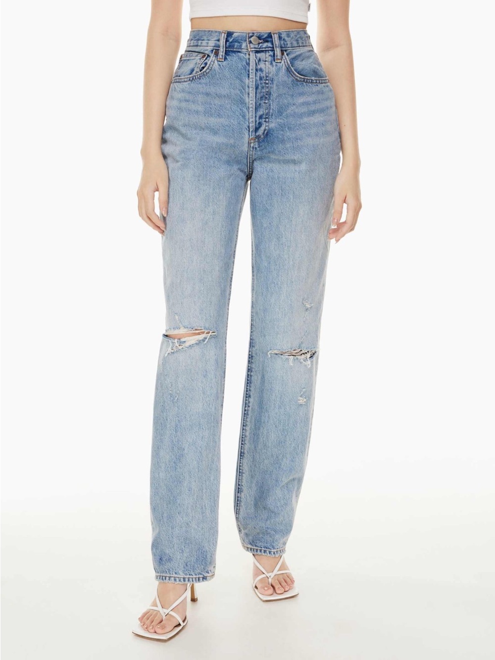 Denim Forum The Joni High Rise Loose 29L Distressed Jeans – Size 24